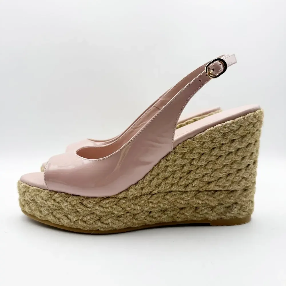 Stuart Weitzman Womens Island Sandal Espadrille Wedge US 9B EU 39.5 Pink NIB